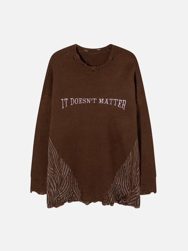 Line Patchwork Hole Sweater sold by Yugen Theory