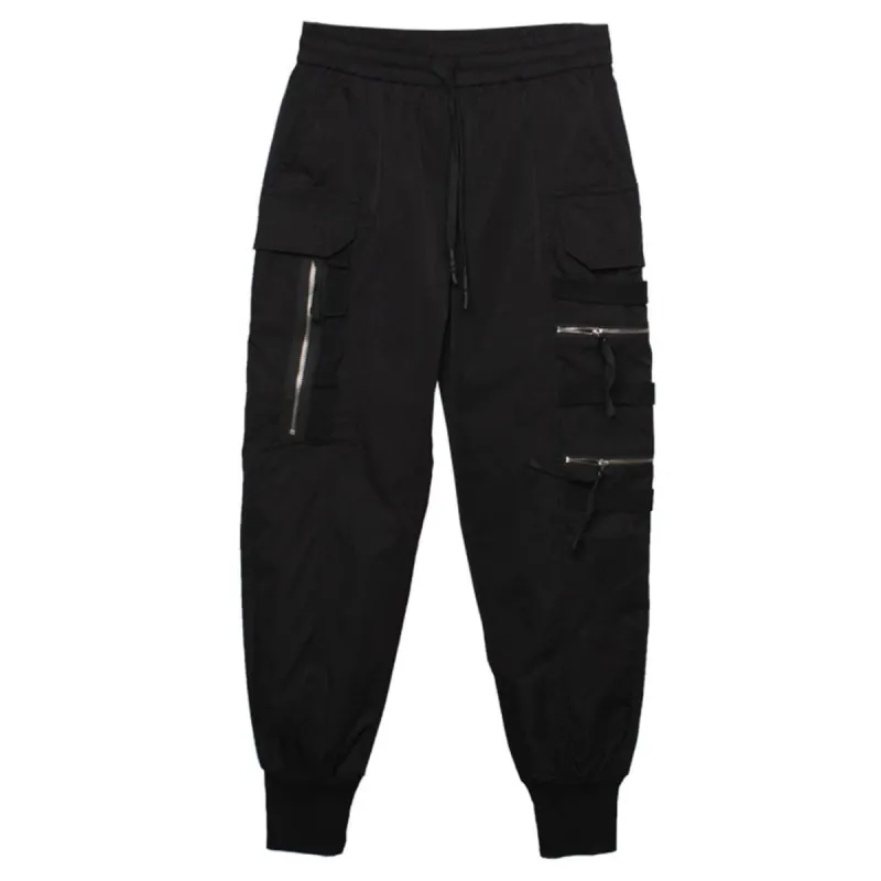 Dark Functional Personality Zipper Multi-pocket Cargo Pants sold by Yugen Theory
