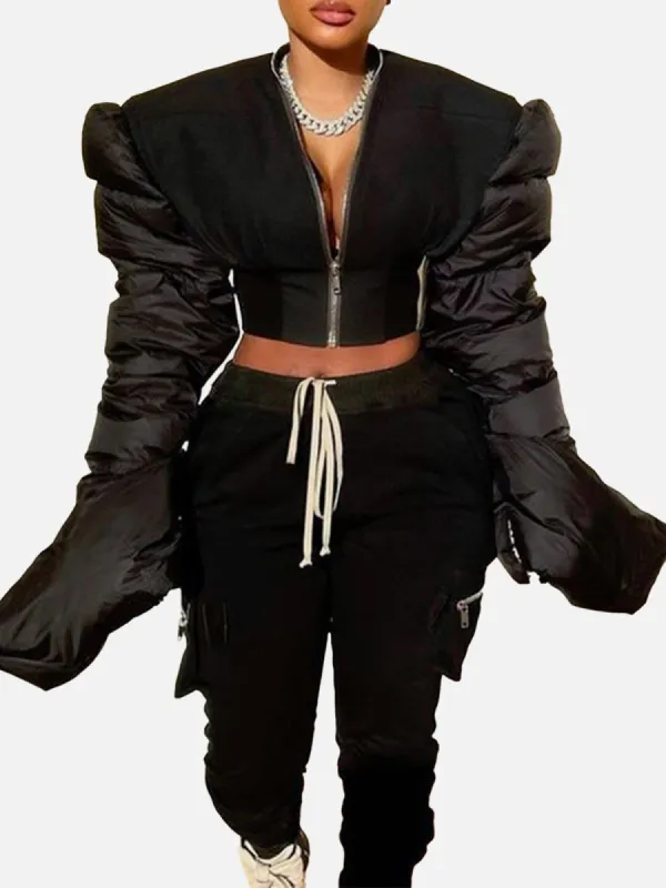 Big Sleeve Patchwork Winter Coat sold by Yugen Theory