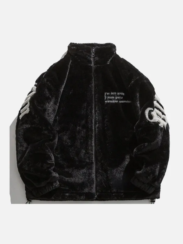 Embroidered Letters Winter Coat sold by Yugen Theory