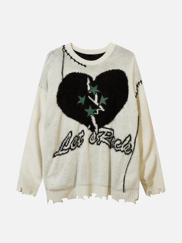 Star Love Tassel Knit Sweater sold by Yugen Theory