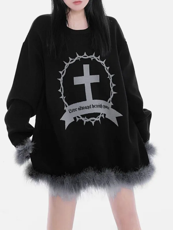 Cross Thorns Knit Sweater sold by Yugen Theory