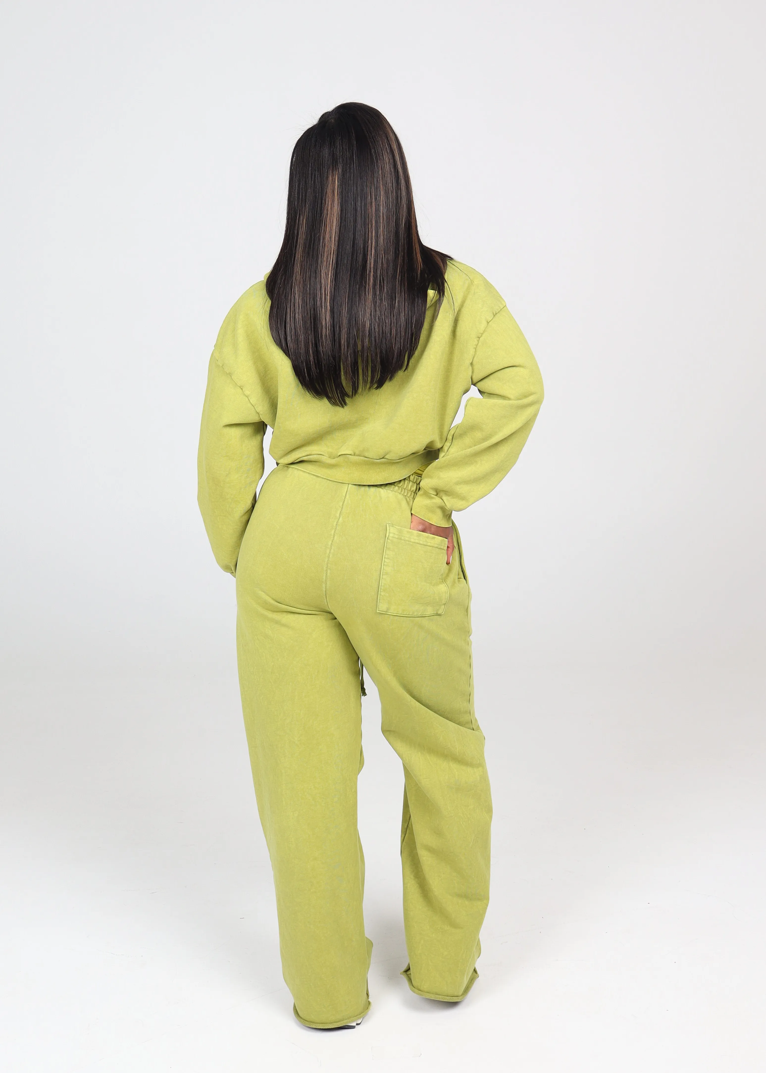 COZY CROP ZIP + FLARE SWEATS BUNDLE KIWI sold by Stript product image thumbnail 3