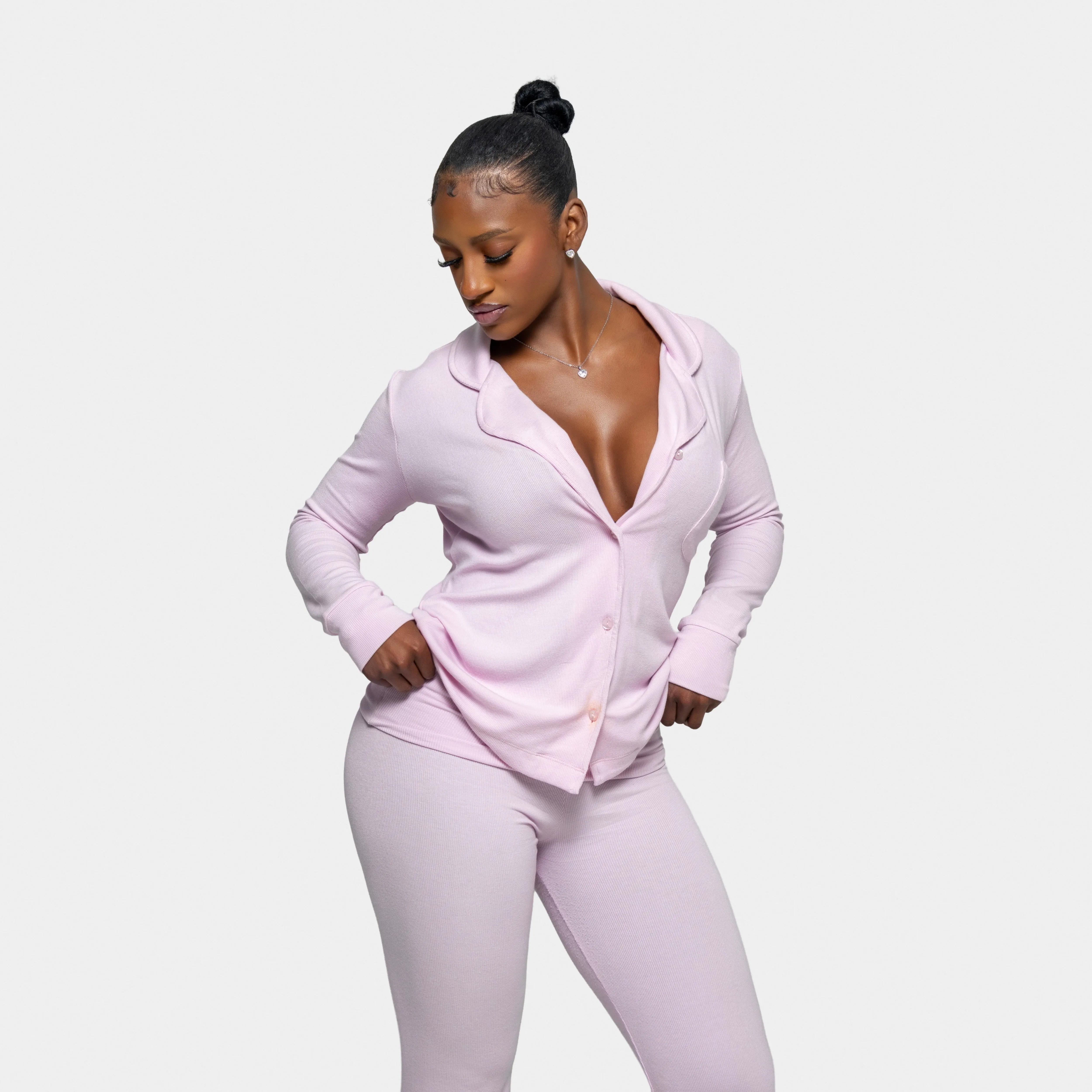 LONG SLEEVE BUTTON UP TOP sold by Stript product image thumbnail 2