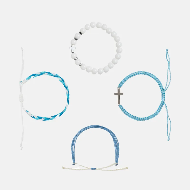 Blue Cross Bracelet 4-pack sold by Revelation Apparel