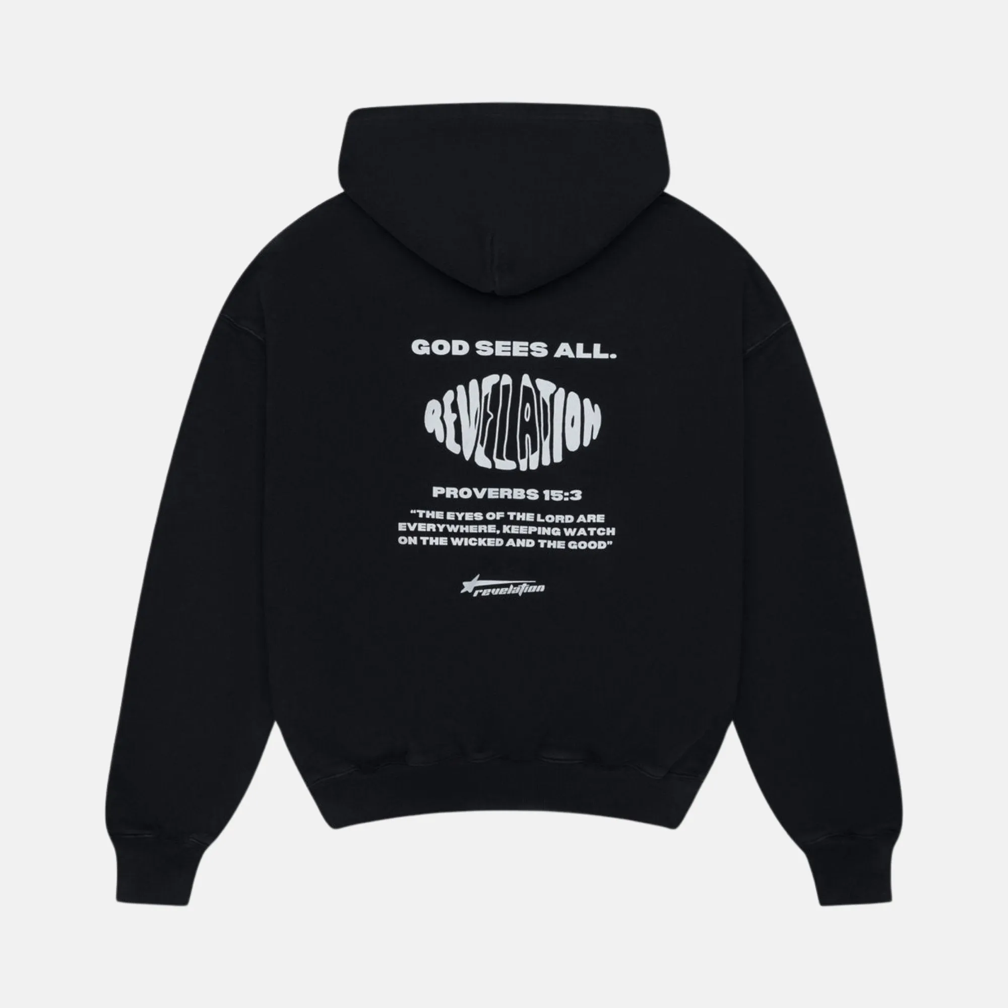 GOD SEES ALL ACID WASH HOODIE sold by Revelation Apparel product image thumbnail 3