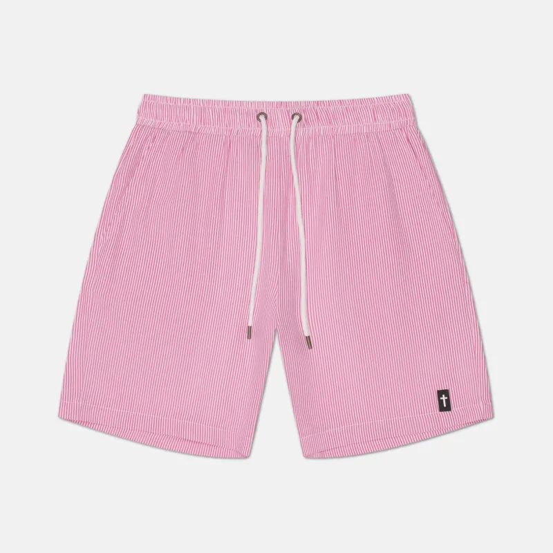 CROSS STRIPED SWIM SHORTS sold by Revelation Apparel