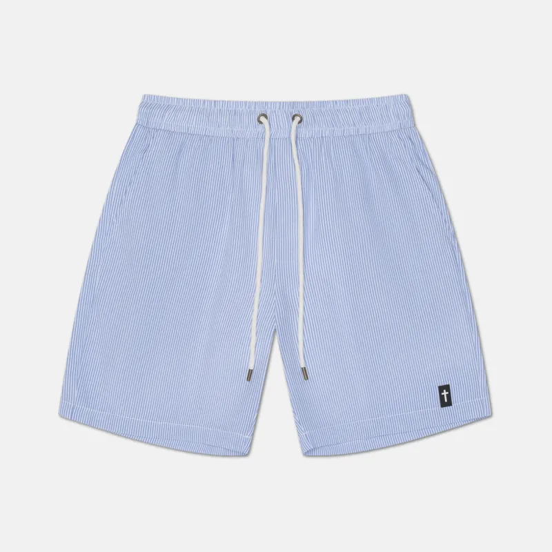 CROSS STRIPED SWIM SHORTS sold by Revelation Apparel