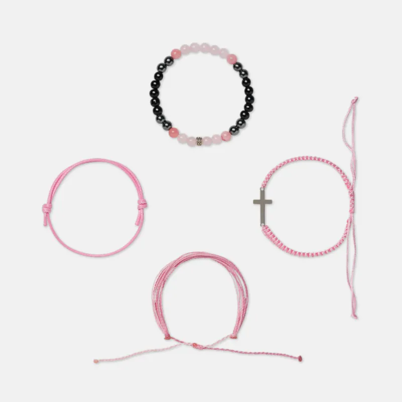 Pink Cross Bracelet 4-pack sold by Revelation Apparel