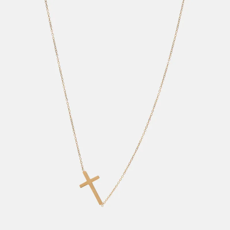 Gold Cross Cable Chain Necklace sold by Revelation Apparel