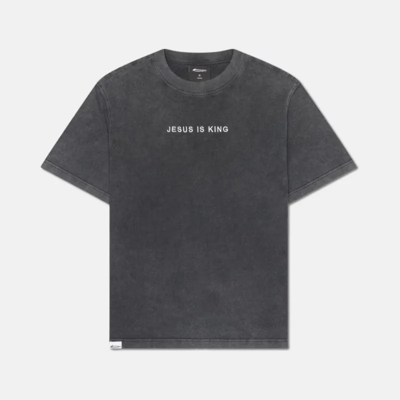 JESUS IS KING ACID WASH TEE sold by Revelation Apparel