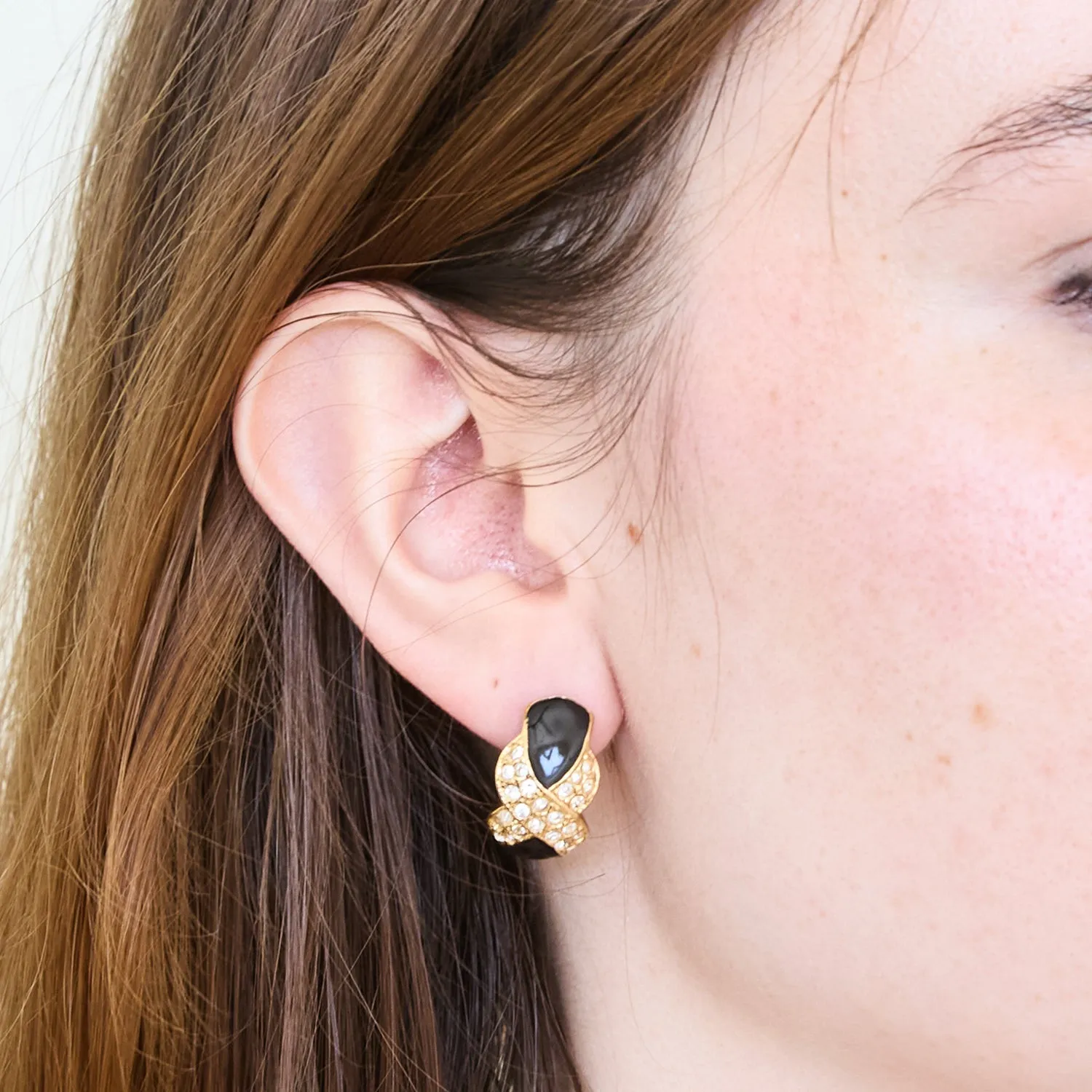 Vintage Roman Pave Earrings sold by Admiral Row product image thumbnail 2