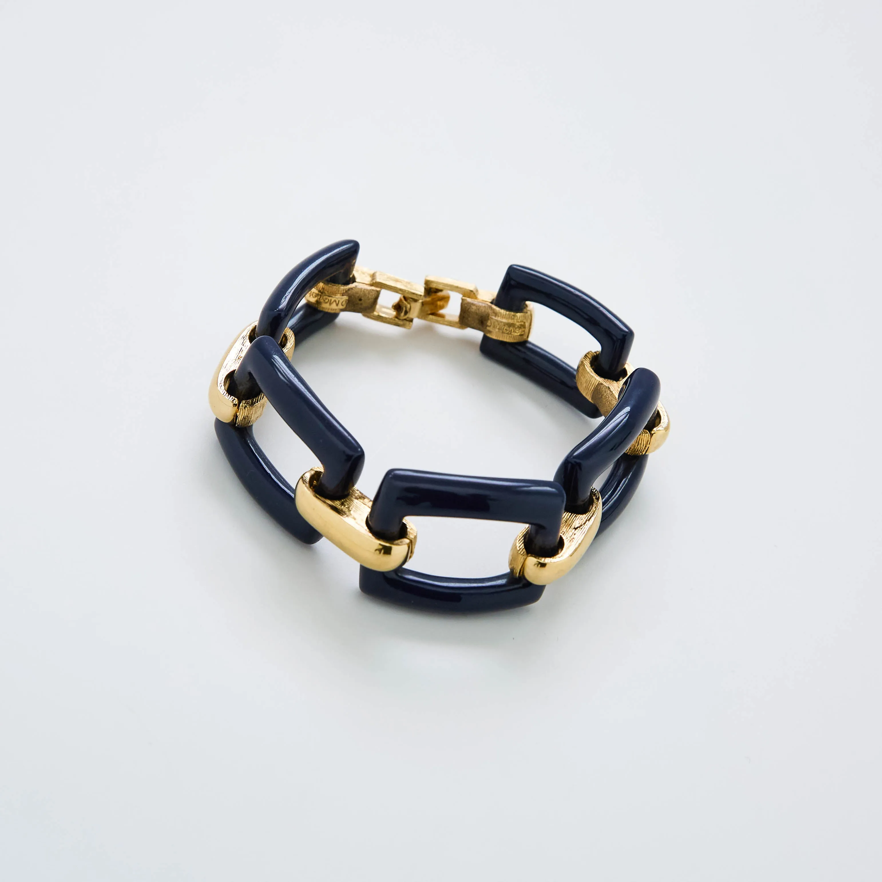 Vintage Monet Chunky Blue and Gold Bracelet sold by Admiral Row product image thumbnail 3