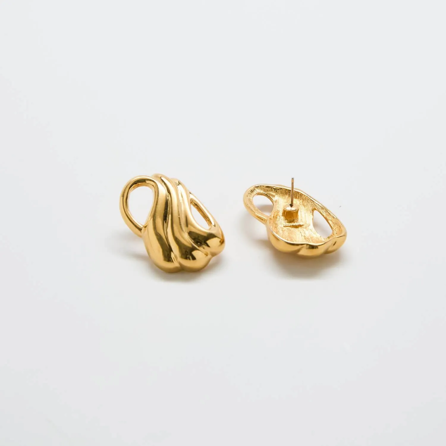 Vintage Monet Abstract Gold Earrings sold by Admiral Row product image thumbnail 3