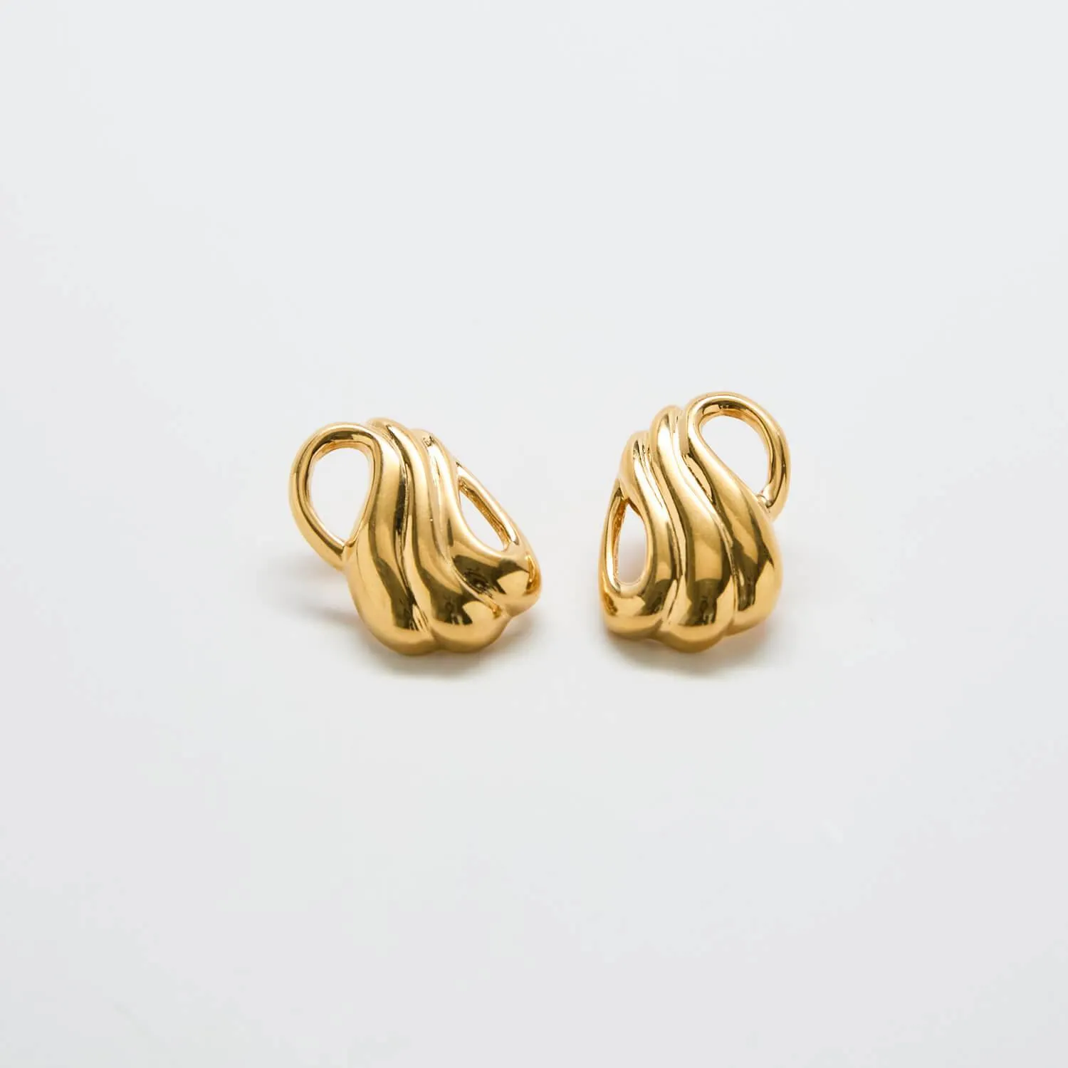 Vintage Monet Abstract Gold Earrings sold by Admiral Row