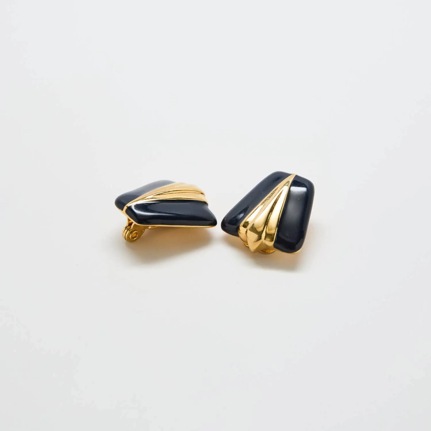 Vintage GJD Black and Gold Earrings sold by Admiral Row