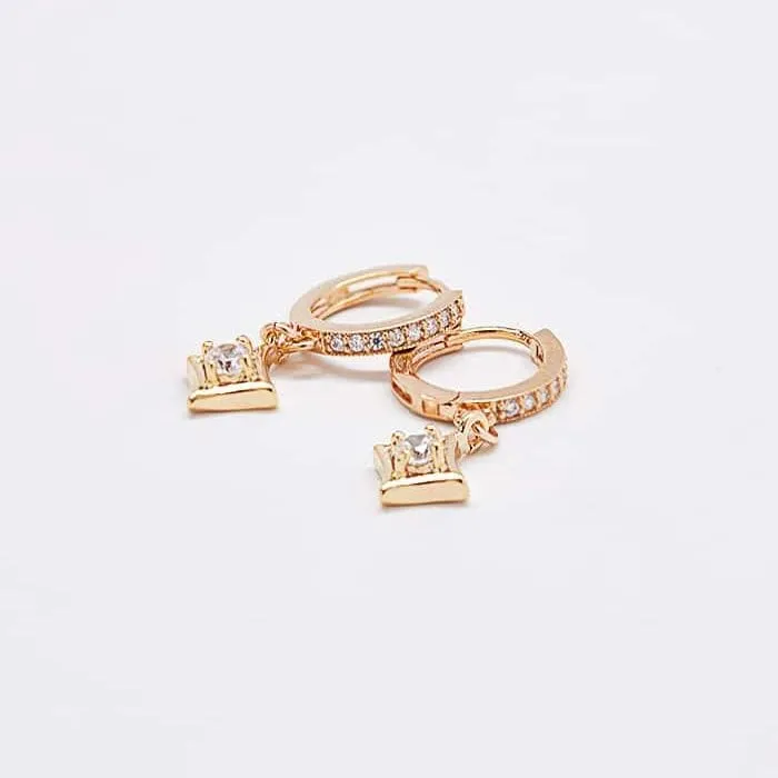 Pave Geometric Huggie Earrings sold by Admiral Row