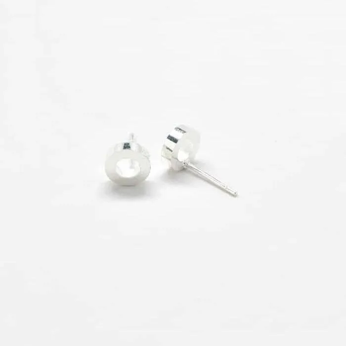Silver Circle Outline Stud Earrings sold by Admiral Row product image thumbnail 3