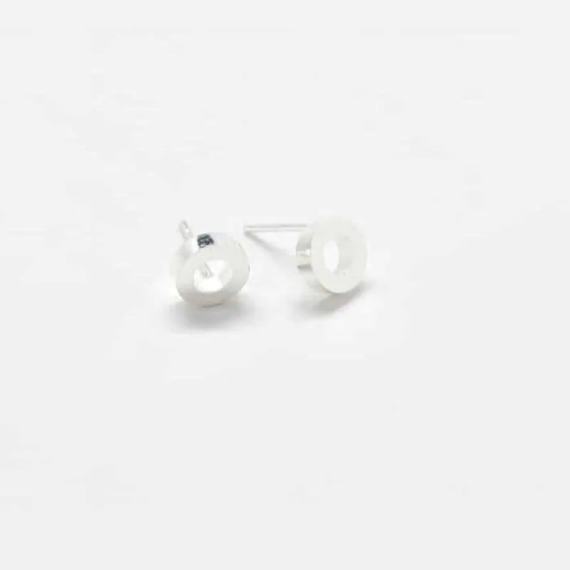 Silver Circle Outline Stud Earrings sold by Admiral Row
