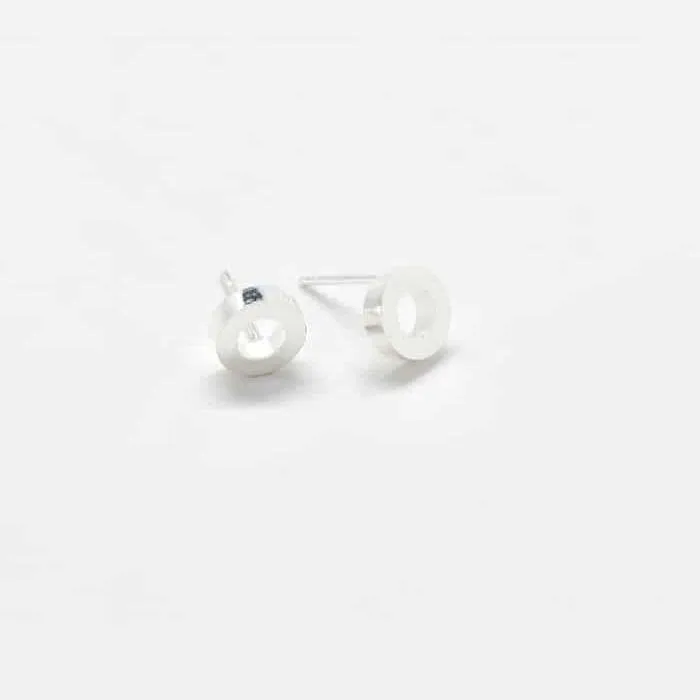 Silver Circle Outline Stud Earrings sold by Admiral Row