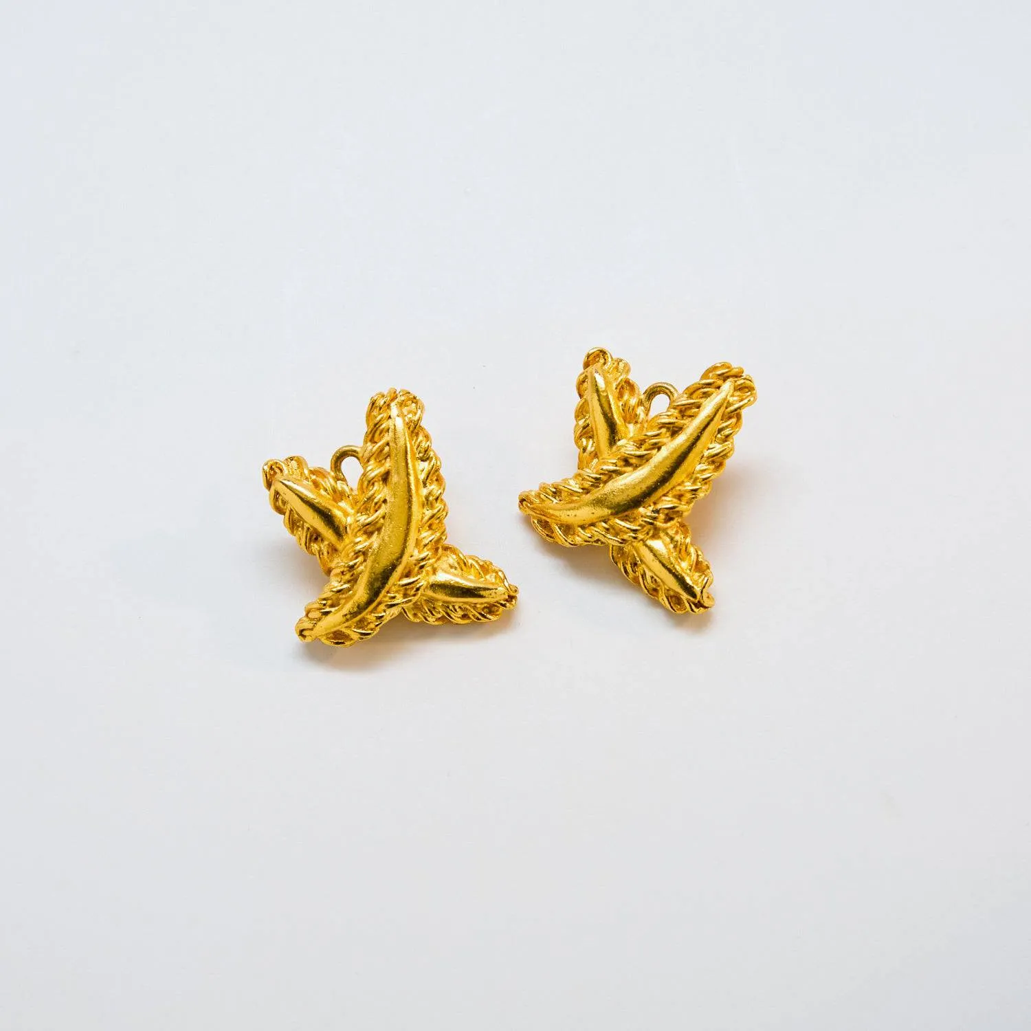 Vintage “X” Ribbon Earrings sold by Admiral Row