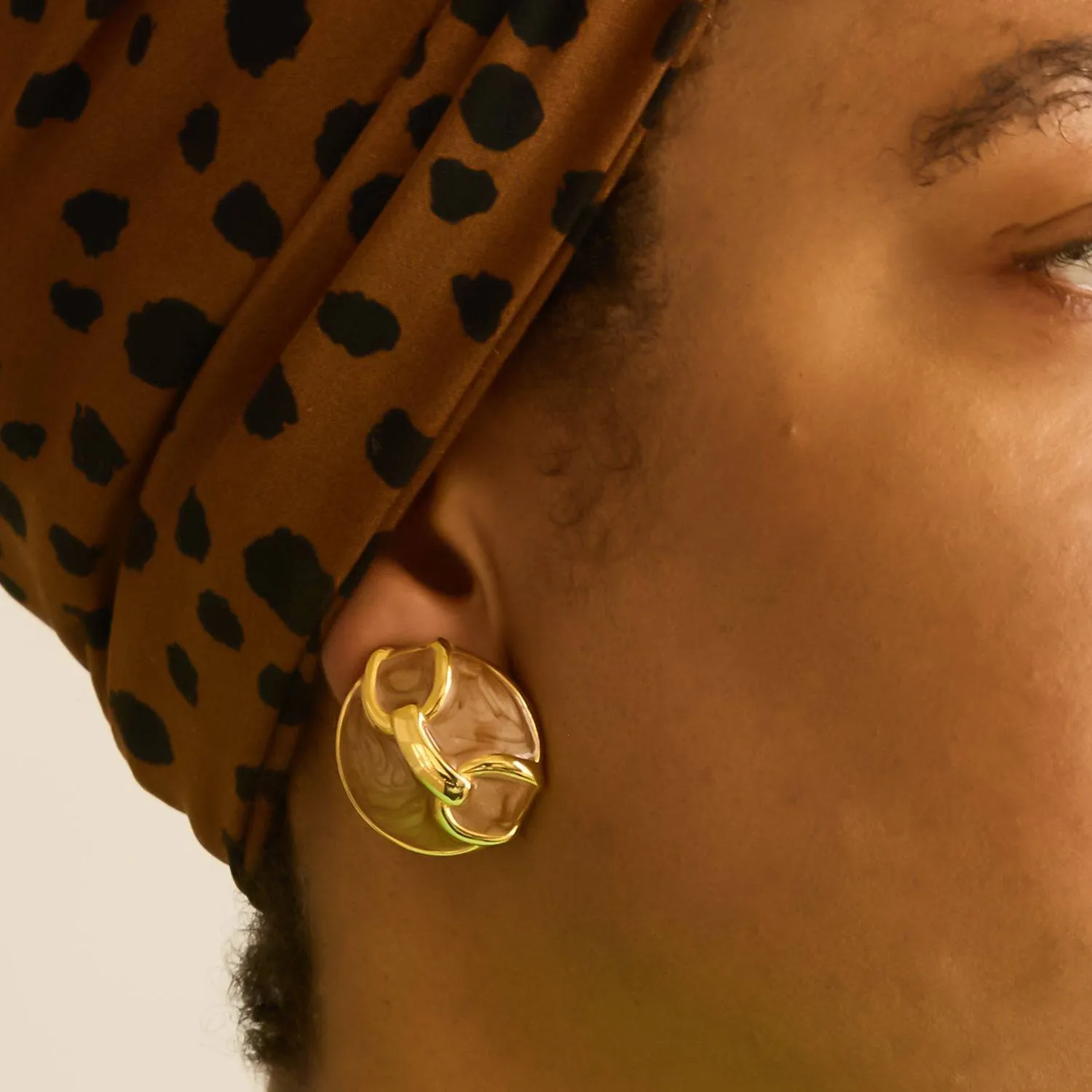 Vintage Taupe Chain Link Earrings sold by Admiral Row product image thumbnail 3