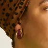 Vintage Gold and Maroon Ribbon Earrings sold by Admiral Row