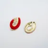 Vintage Red And Gold Swoop Earrings sold by Admiral Row