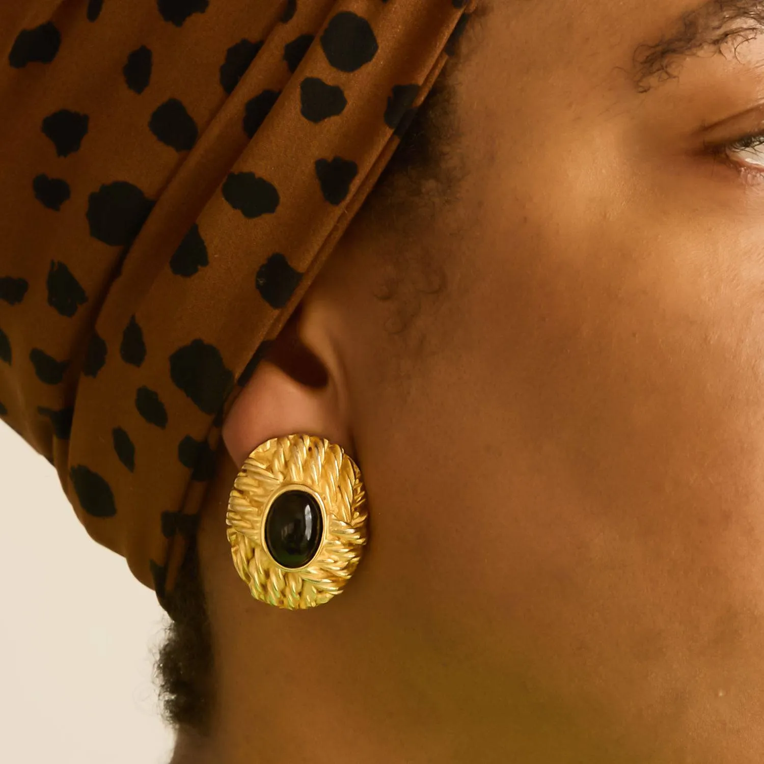 Vintage Black and Gold Woven Earrings sold by Admiral Row product image thumbnail 2