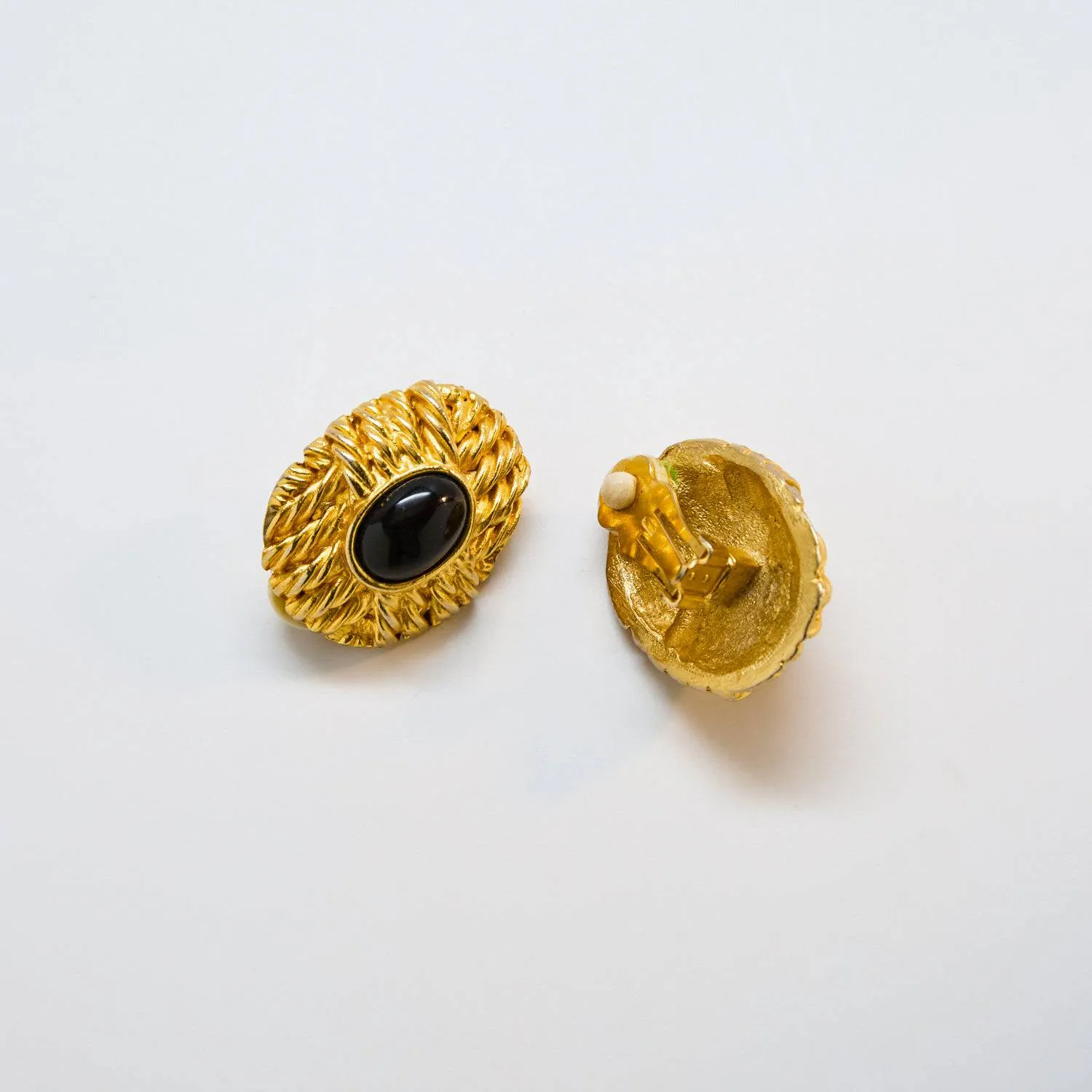 Vintage Black and Gold Woven Earrings sold by Admiral Row product image thumbnail 3