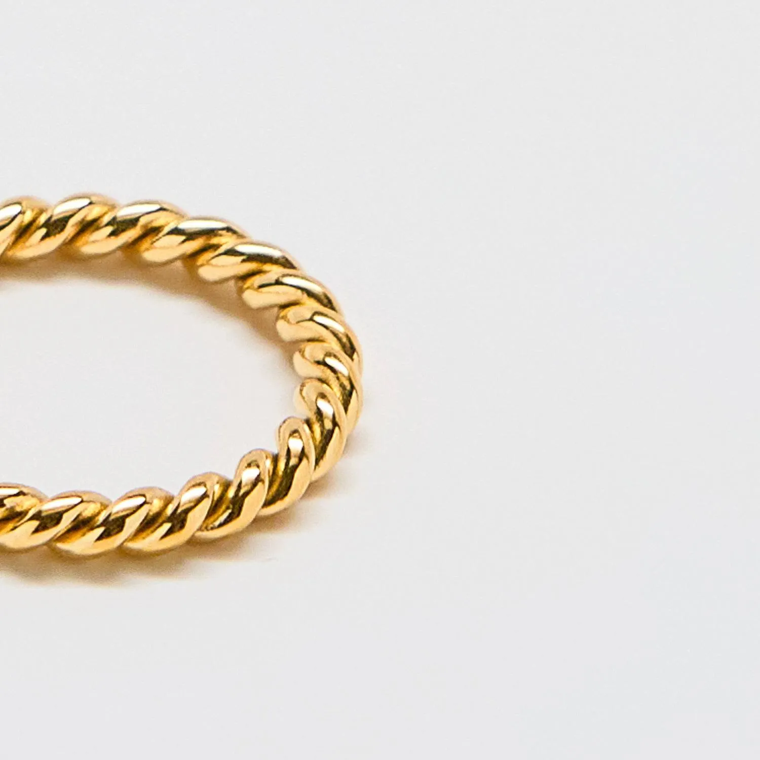Gold Medium Rope Twist Stacking Ring sold by Admiral Row product image thumbnail 2