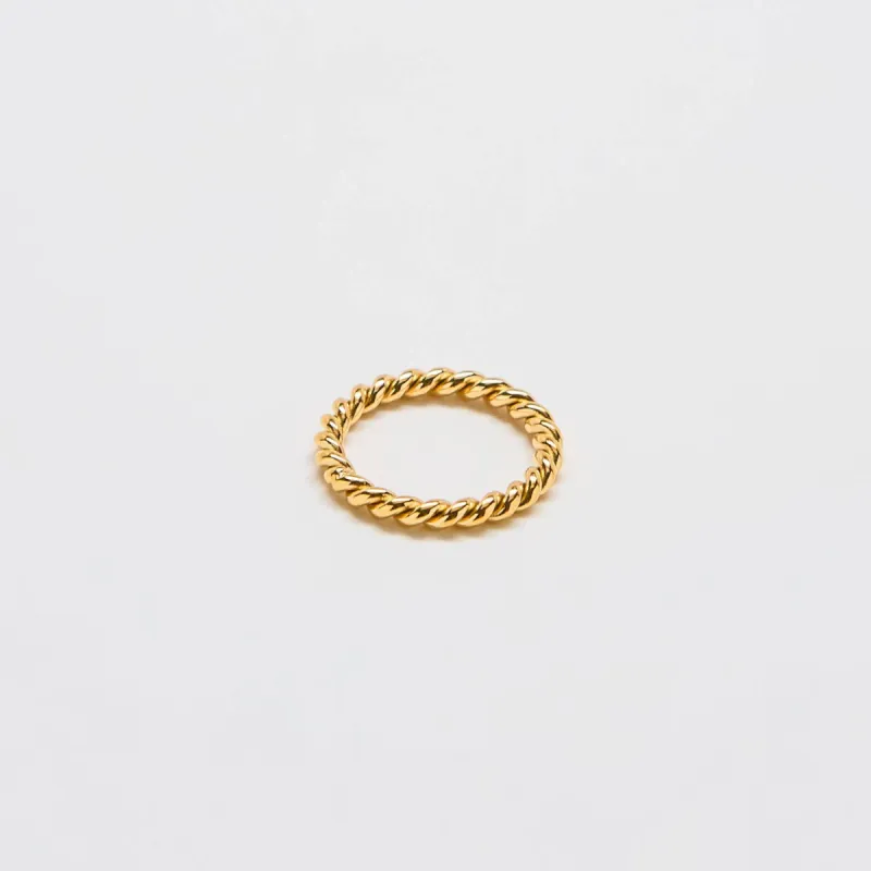 Gold Medium Rope Twist Stacking Ring sold by Admiral Row
