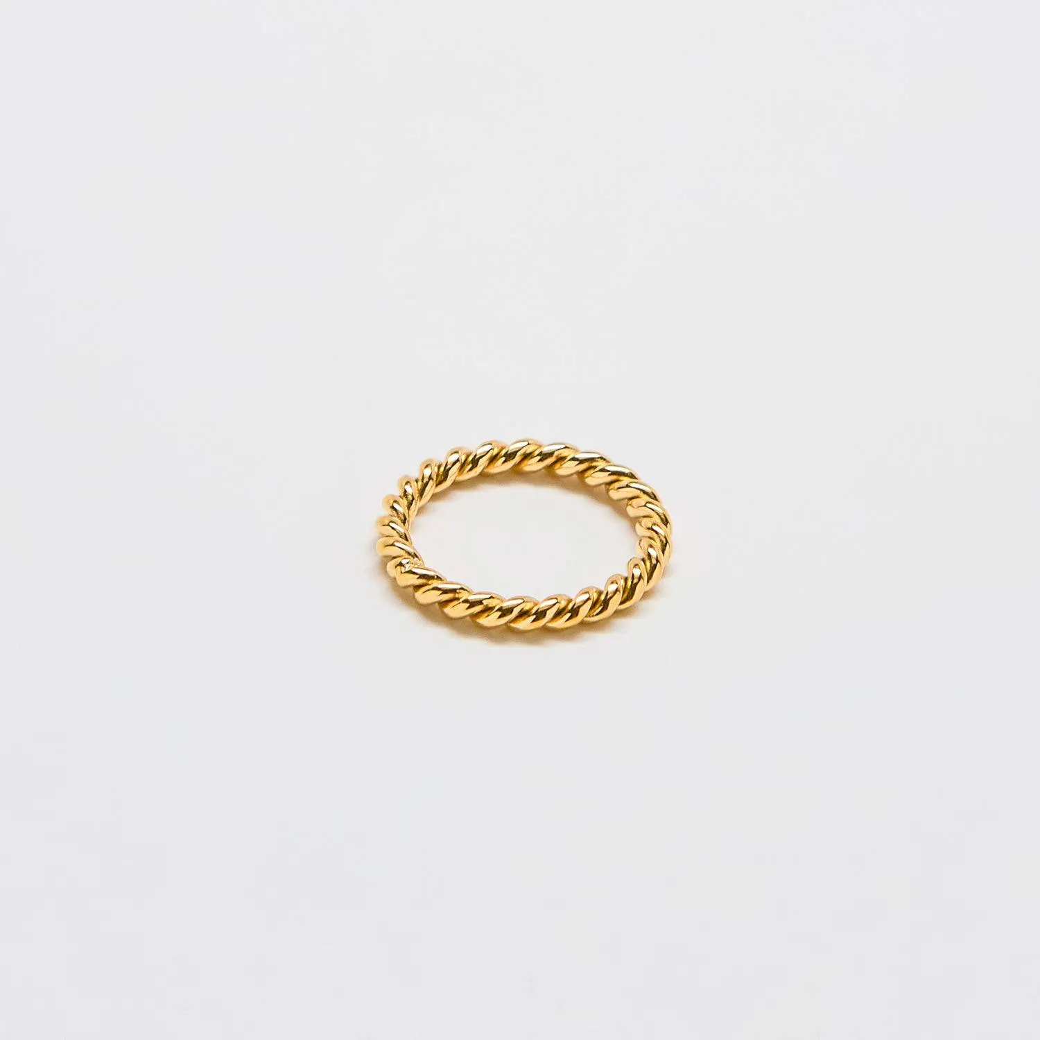 Gold Medium Rope Twist Stacking Ring sold by Admiral Row