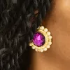 Vintage Blanca Purple Rhinestone and Pearl Earrings sold by Admiral Row