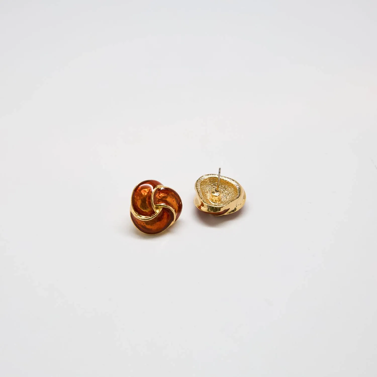 Vintage Amber Enamel Trinity Knot Earrings sold by Admiral Row product image thumbnail 2