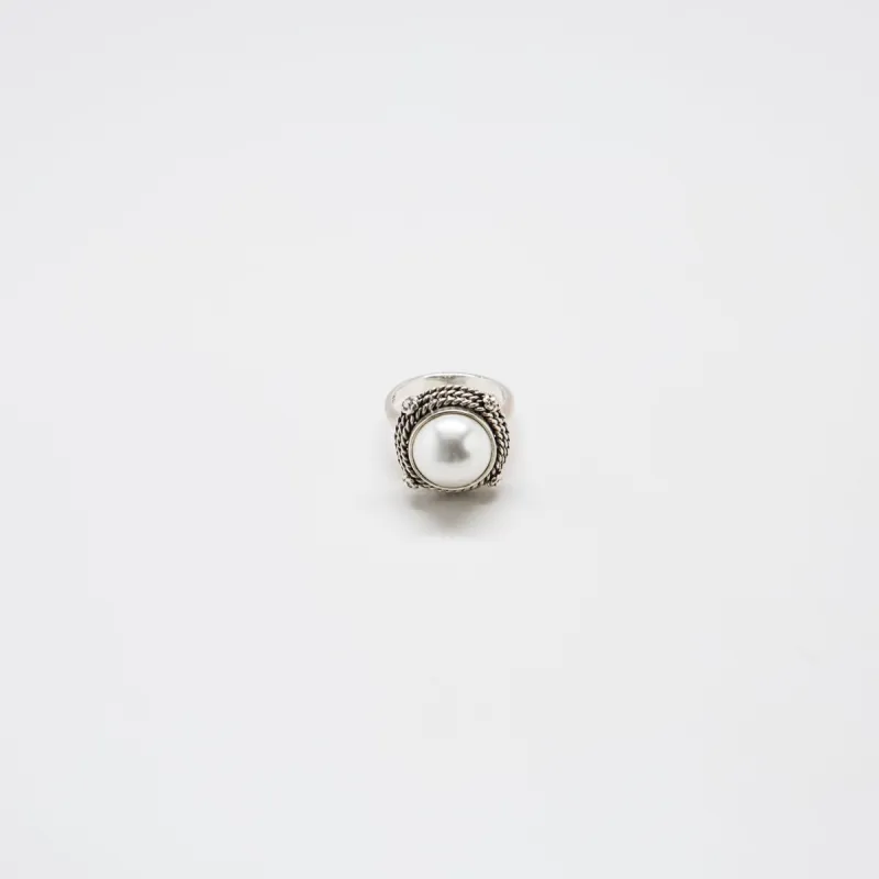 Vintage Pearl Rope Twist Statement Ring sold by Admiral Row
