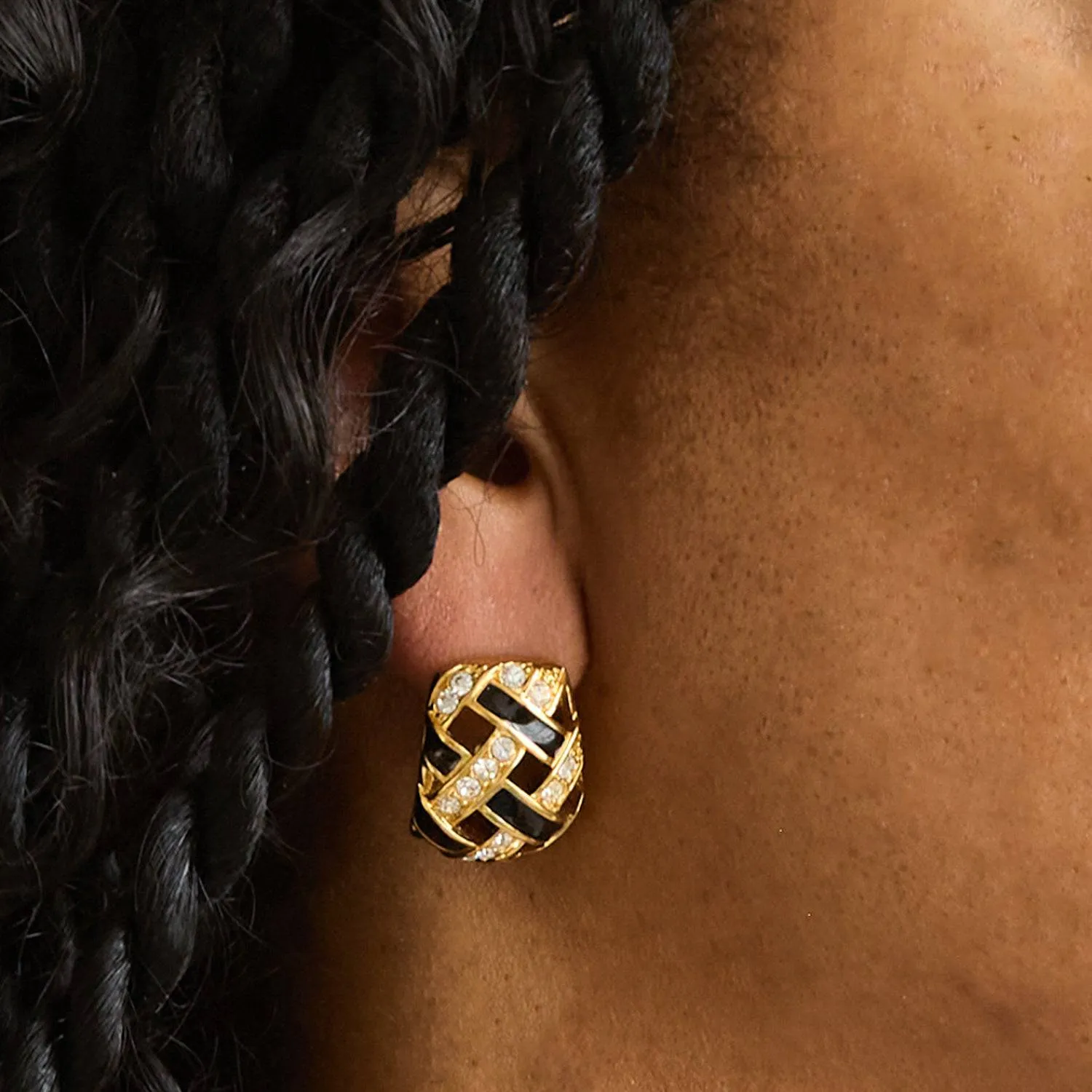 Vintage Swarovski Woven Earrings sold by Admiral Row product image thumbnail 2