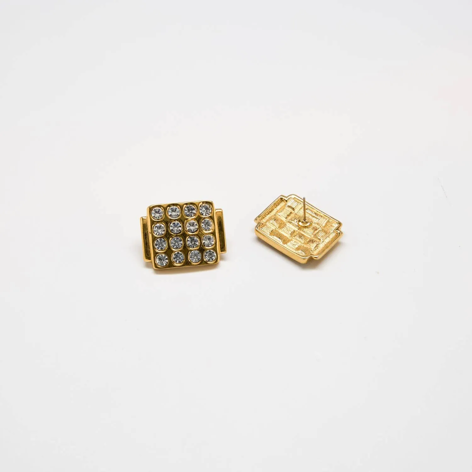 Vintage Monet Pavé Square Earrings sold by Admiral Row product image thumbnail 3