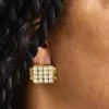 Vintage Monet Pavé Square Earrings sold by Admiral Row