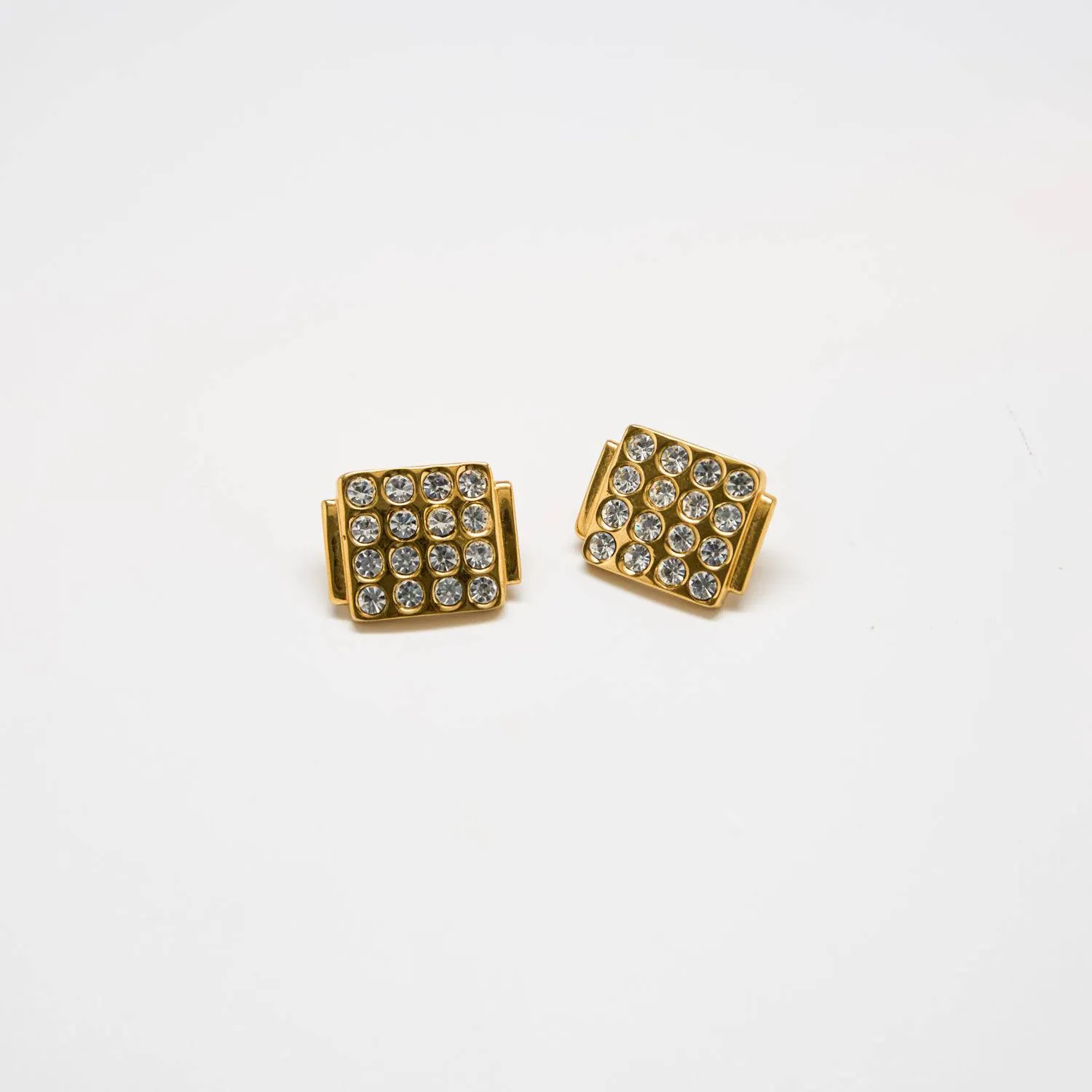 Vintage Monet Pavé Square Earrings sold by Admiral Row