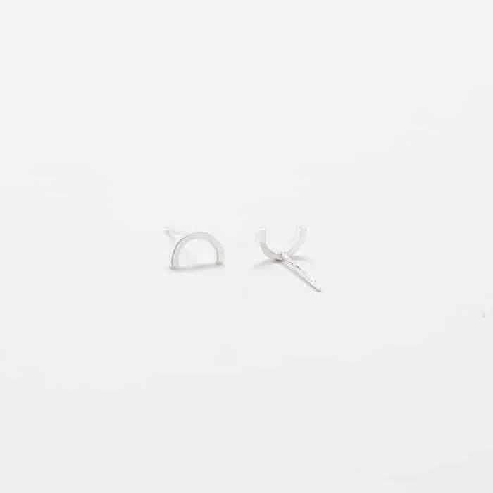 Silver Mini Arc Stud Earrings - Imperfect sold by Admiral Row product image thumbnail 2