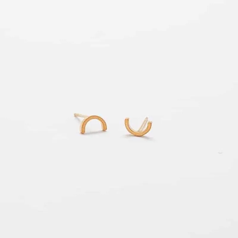 Gold Mini Arc Stud Earrings - Imperfect sold by Admiral Row