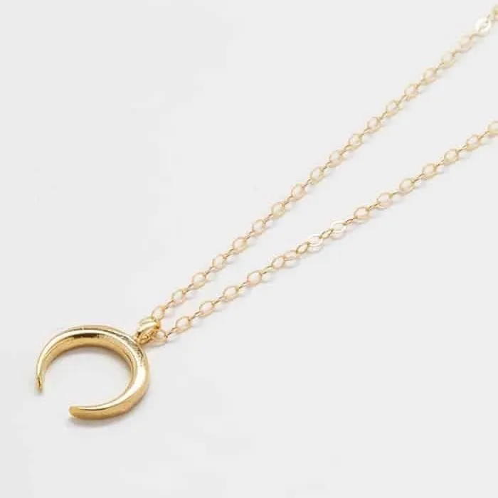 Gold Crescent Moon Necklace - Imperfect sold by Admiral Row