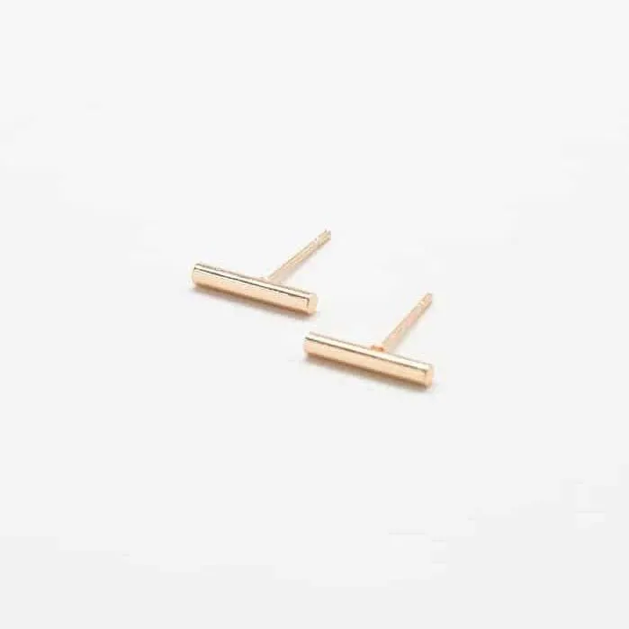 Slim Gold Bar Earrings - Imperfect sold by Admiral Row