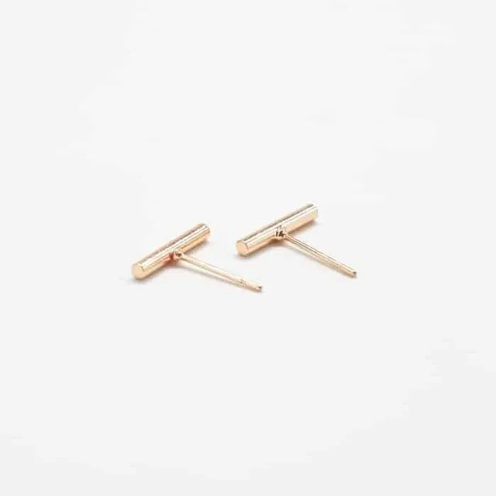 Slim Gold Bar Earrings - Imperfect sold by Admiral Row product image thumbnail 4