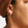 Green Pave Geometric Huggie Earrings - Imperfect sold by Admiral Row