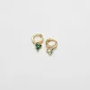 Green Pave Geometric Huggie Earrings - Imperfect sold by Admiral Row