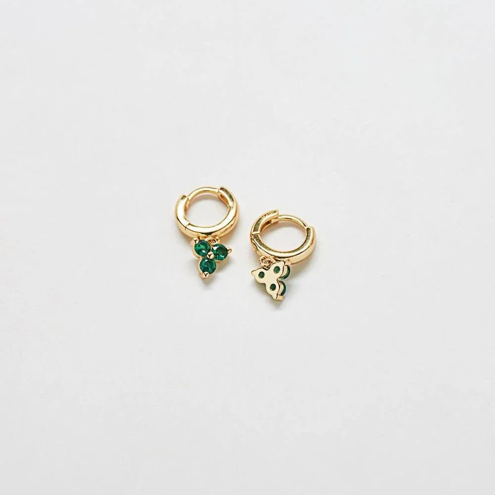 Green Pave Geometric Huggie Earrings - Imperfect sold by Admiral Row product image thumbnail 3