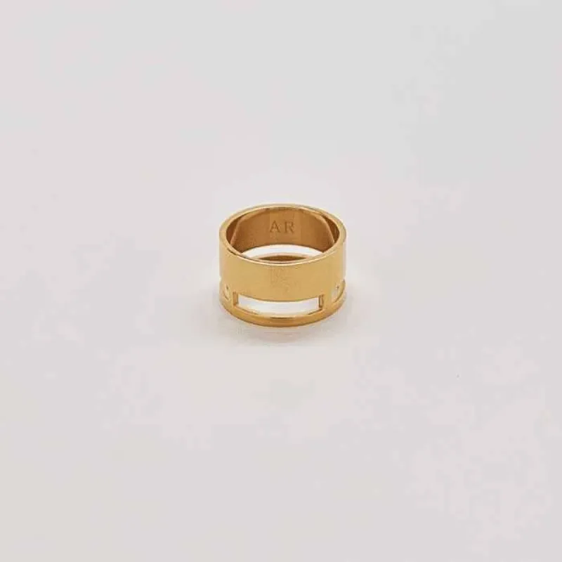 Gold Geo Wide Bar Ring - Imperfect sold by Admiral Row
