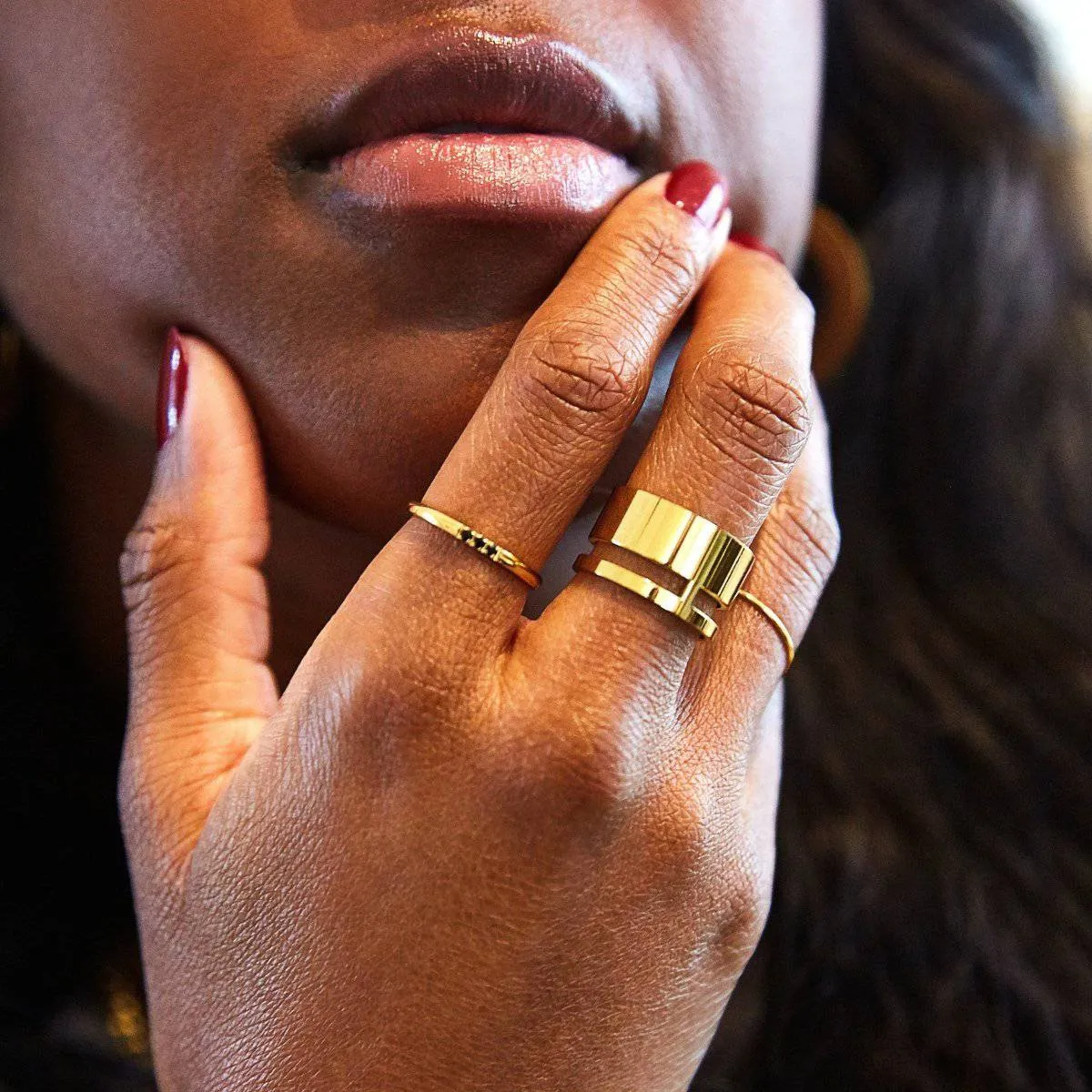 Gold Geo Wide Bar Ring - Imperfect sold by Admiral Row product image thumbnail 2
